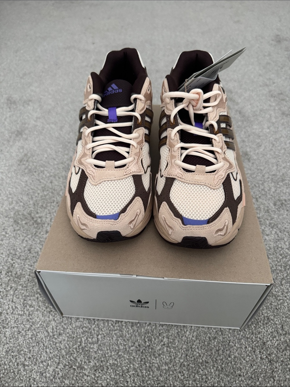 adidas Kids Beige, Brown & Purple Athletic Sneakers